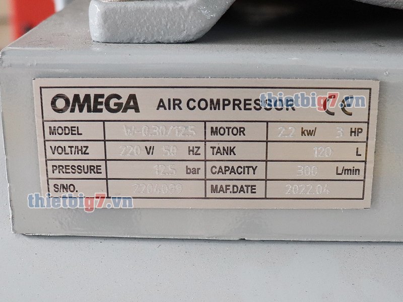 Thông số máy nén khí Omega 3HP